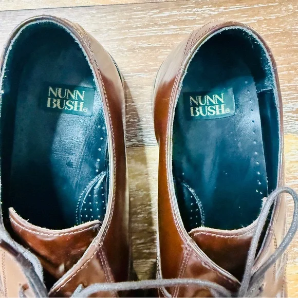 Nunn Bush Brown Leather Lace Up Men’s Oxford / Cap Toe Dress Shoes / Size 12 - Picture 4 of 6